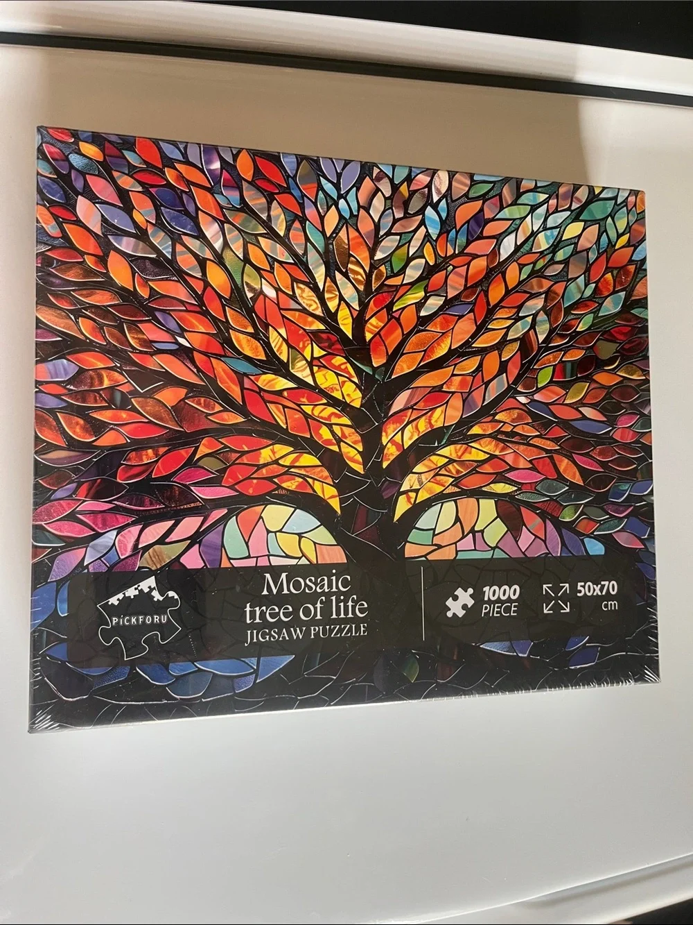 1,000 piece Mosaic Tree of Life Jigsaw Puzzle - Multicolor-New, still in plastic